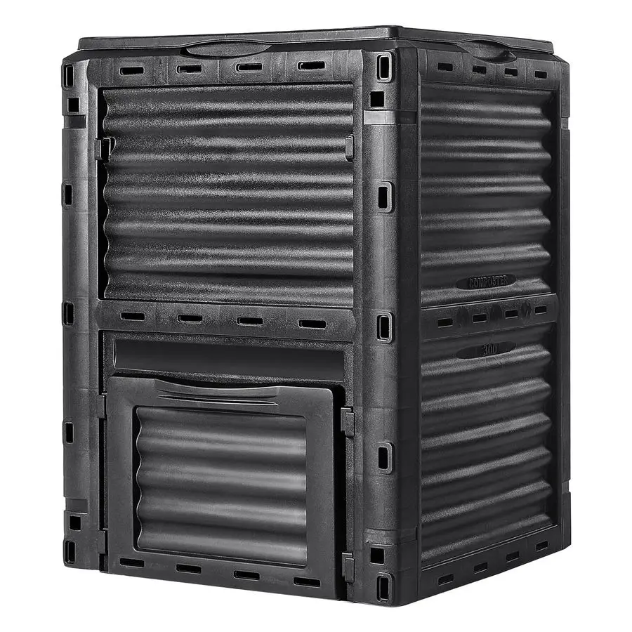 Garden Compost Bin 80 Gallon, BPA Free Composter, Large Capacity Outdoor Composting Bin with Top Lid and Bottom Door, Easy Assem