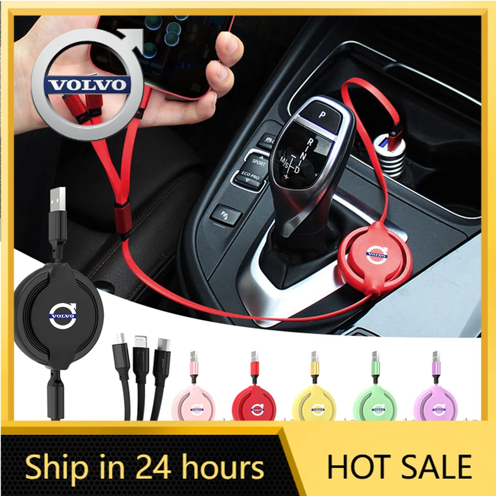 Steering Covers Car USB Cable Phone Fast Charger Multi-head Charging Cable For Volvo Rdesign AWD XC60 XC90 V60 S60 V50 V40 XC40