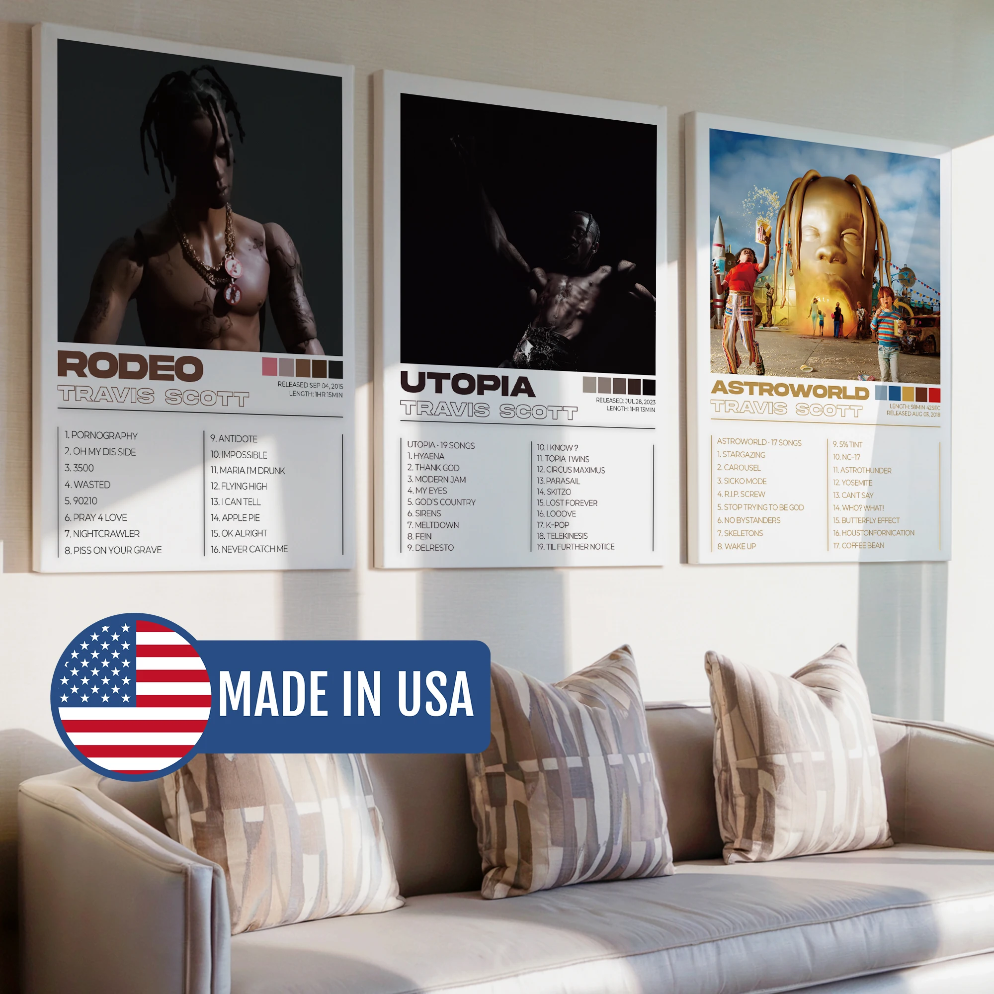 3pcs/Set Modern Music Albums Art Cover Songs Rap Wall Art Prints Canvas Painting Poster Picture For Living BedRoom Home Decor