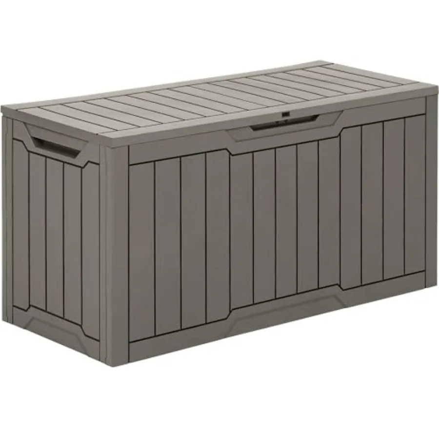 80 Gallon Outdoor Storage Box Large Waterproof Resin Deck Box Indoor Outdoor Lockable Storage Container for Patio Garden Cushio