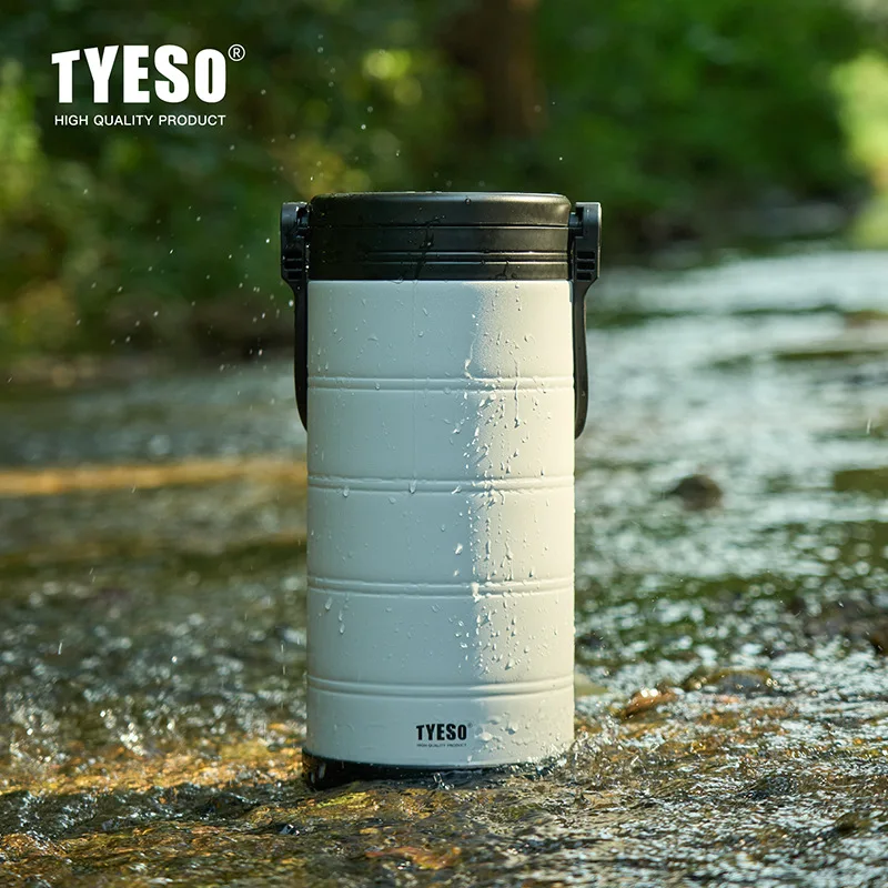 TYESO Large Capacity Vacuum Insulated Portable Cooler Portable Ice Box for Outdoor Camping Picnic Leakproof for Drinks Storage