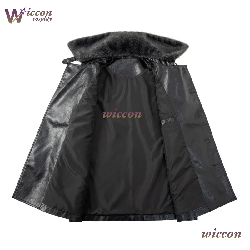 Yesok Game Biohazard Resident 9 Requiem Leon Scott Kennedy Cosplay Costumes Black Faux Leather Jacket With Faux Fur Collar Man