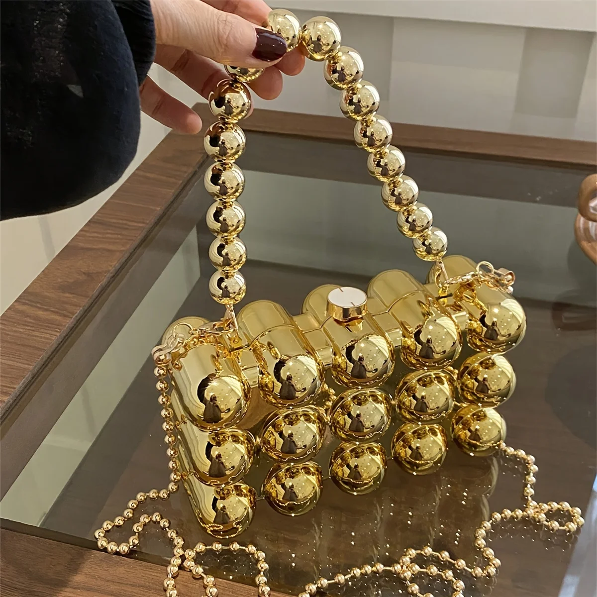 Luxury Designer Bag Crossbody Shoulder Fashion New Evening Clutch Handbag Female Golden Bag Acrylic Ladies Square Small Bags Ins