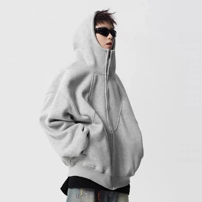 Autumn Men's Hooded Sweatshirt 90s Vintage Novelty and Welcome Deal Korean Style Overfit Luxury Cotton Designer Gray Male Hoodie