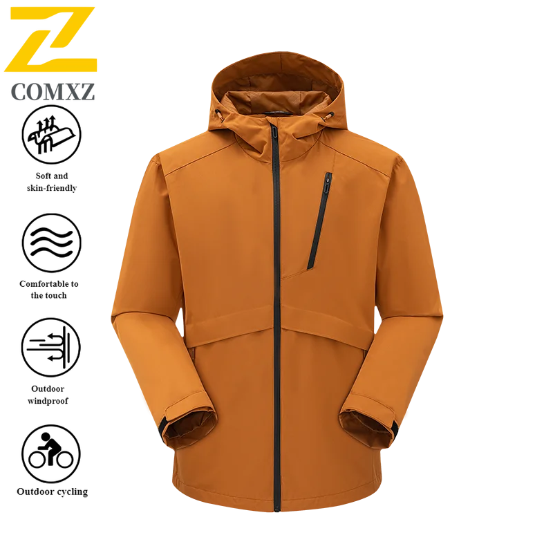 Men Breathable Hiking Jacket Windproof Waterproof Outdoor Sport Raincoat Mountain Climbing Windbreaker Tactical Softshell Coat
