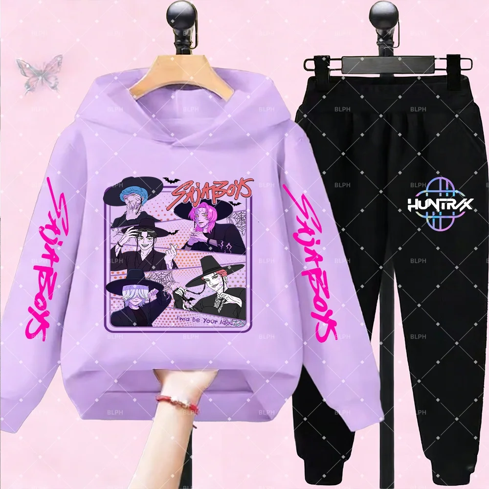 Cute Kids Christmas Sweater Set with KPop Demon Hunters Style, Festive Design for Holiday Wear, Cozy and Adorable Outfit for