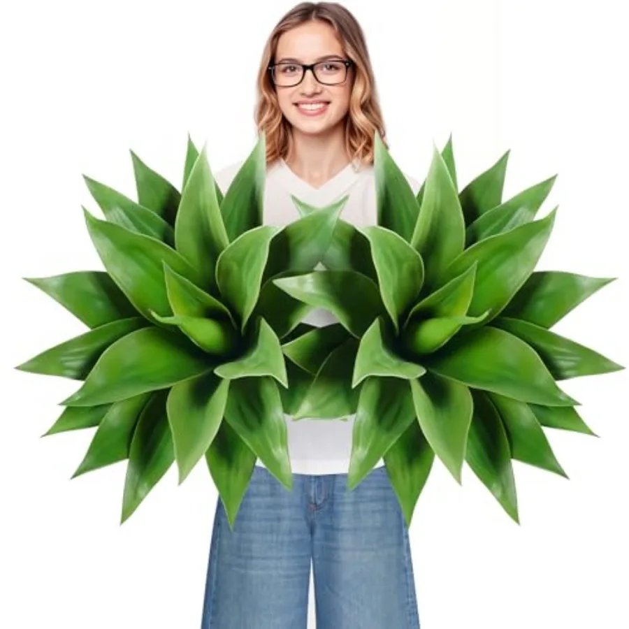 28 Inch Artificial Agave Plants Outdoor Set Large Fake Plants Indoor for Home Decor Realistic UV Resistant Faux Succulents Plan