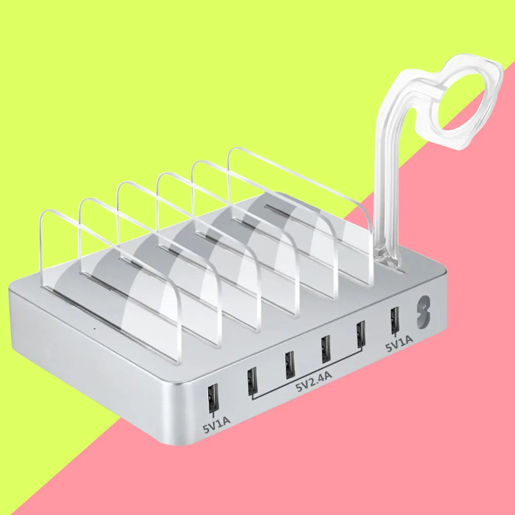 Multi-Port USB 6- Tablet Charging Stand Detachable Bracket Fast Charging Station Universal Device Dock Au